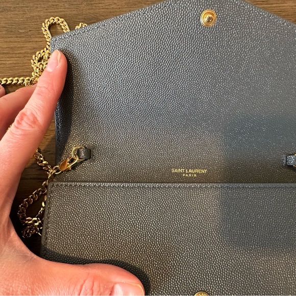 Saint Laurent Uptown Wallet on Chain in Storm - Picture 5 of 5